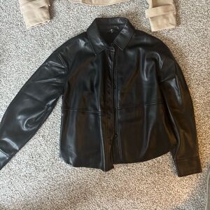 Black Leather Over Shirt